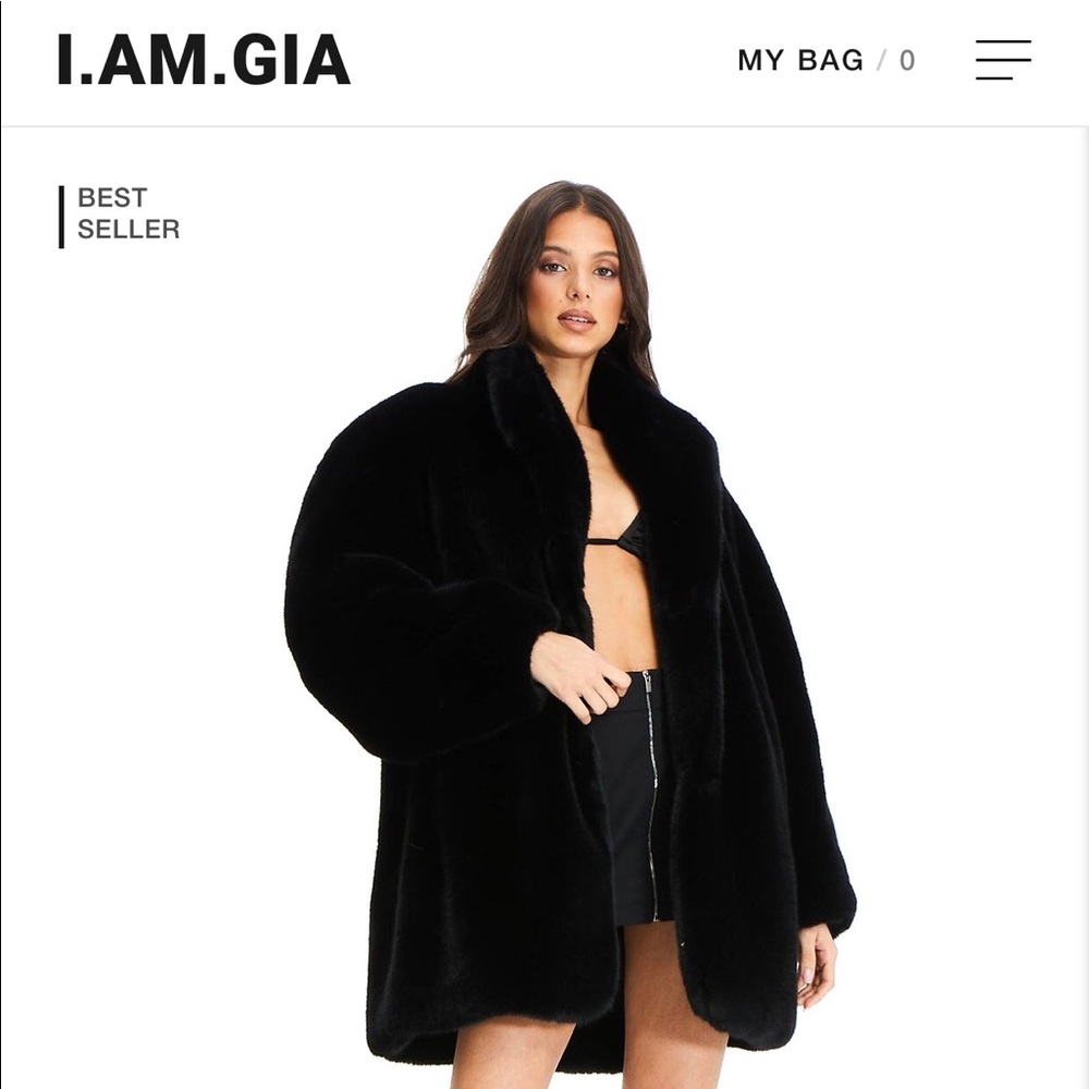 I Am Gia Black Fur Coat